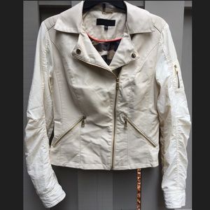 Steve Madden jacket vegan Faux Leather Jacket Madden moto jacket cream camo
